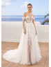 Off Shoulder Ivory Lace Glitter Tulle Dreamy Wedding Dress